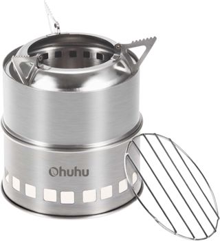 Ohuhu Gravure sur Bois en Acier Inoxydable Portable Réchaud de Camping pour Randonnée Camping Voyage
