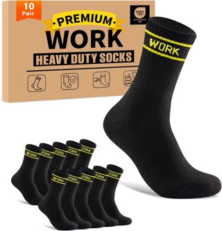 SukModen Chaussettes de Travail Homme, 10 Paires Renforcées