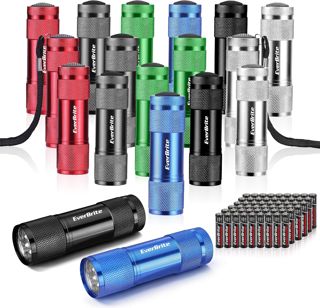 EverBrite Mini Lampe de Poche LED en Aluminium 18 Pièces