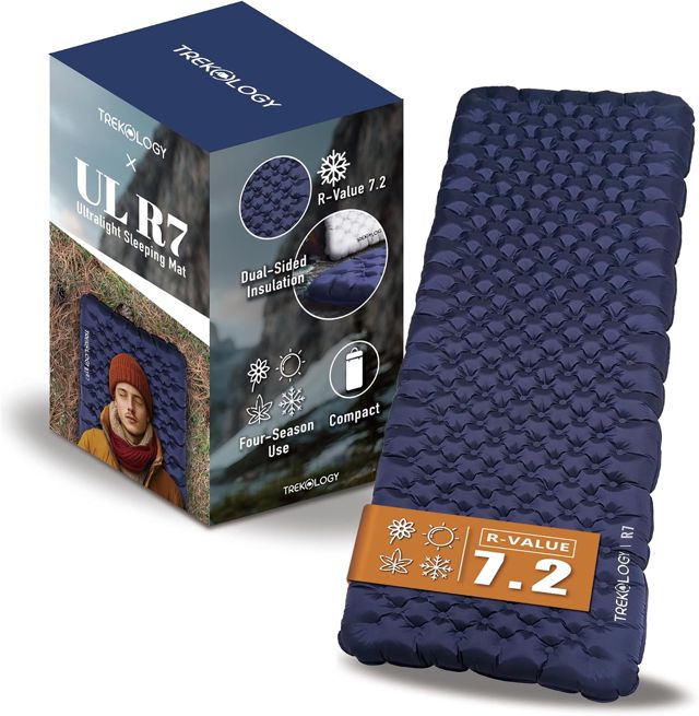 TREKOLOGY Matelas de Camping ultraléger, 10 cm d'épaisseur, Valeur R de 7,2, Toutes Saisons, Vert