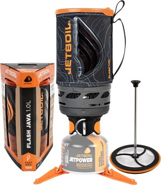 Jetboil Flash Réchaud portable à ébullition rapide avec presse française en silicone et allumage automatique pour camping et randonnée, brûleur au propane/isobutane avec tasse de cuisson, nouveau pour