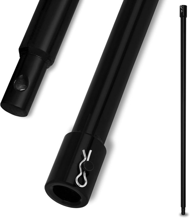 EBERTH Rallonge pour Tarière Thermique Tarière à Essence Perceuse de Sol avec 1000mm de Longueur, Acier, Laqué Noir, Connexion Enfichable avec Boulon de Sécurité, Diamètre du Logement 20mm