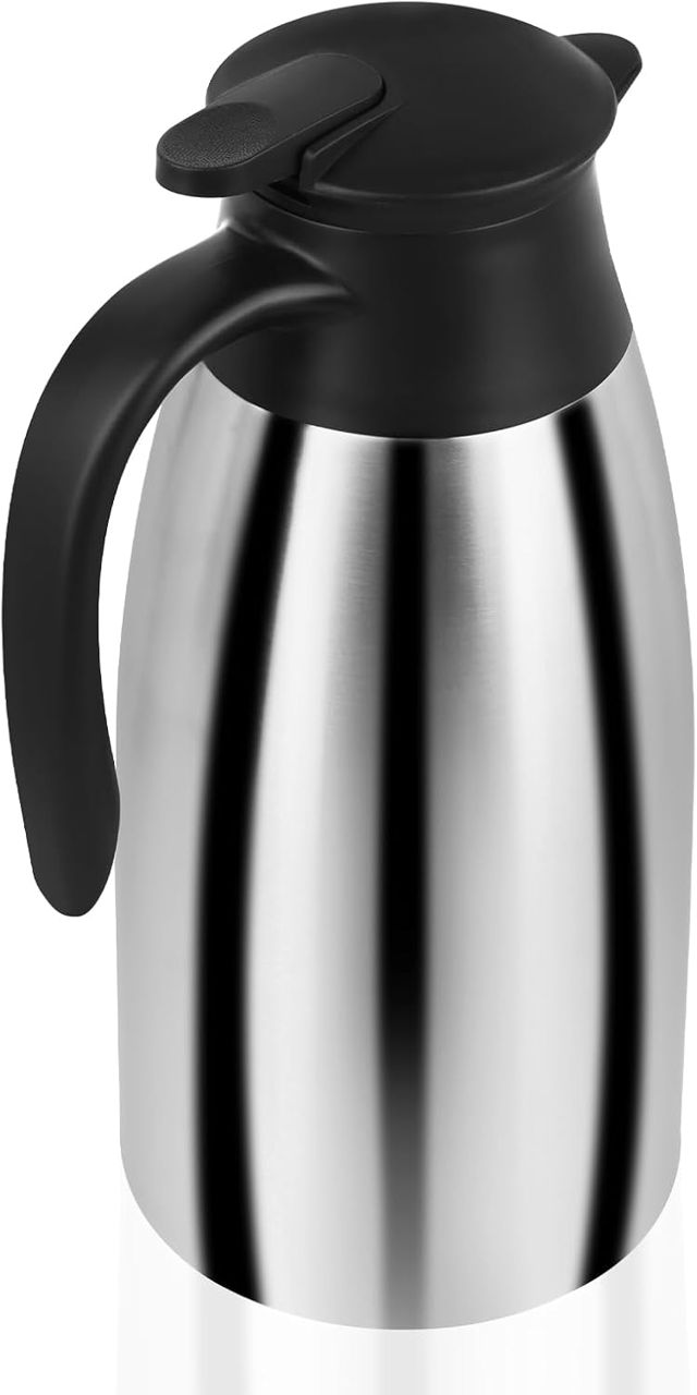 2l Thermos en Acier Inoxydable, Bouteille Isotherme Double Paroi sous Vide, Pichet Isotherme 24 Heures D'Isolation Thermique, Thermos Isotherme pour Café, Thé, Eau, Boisson