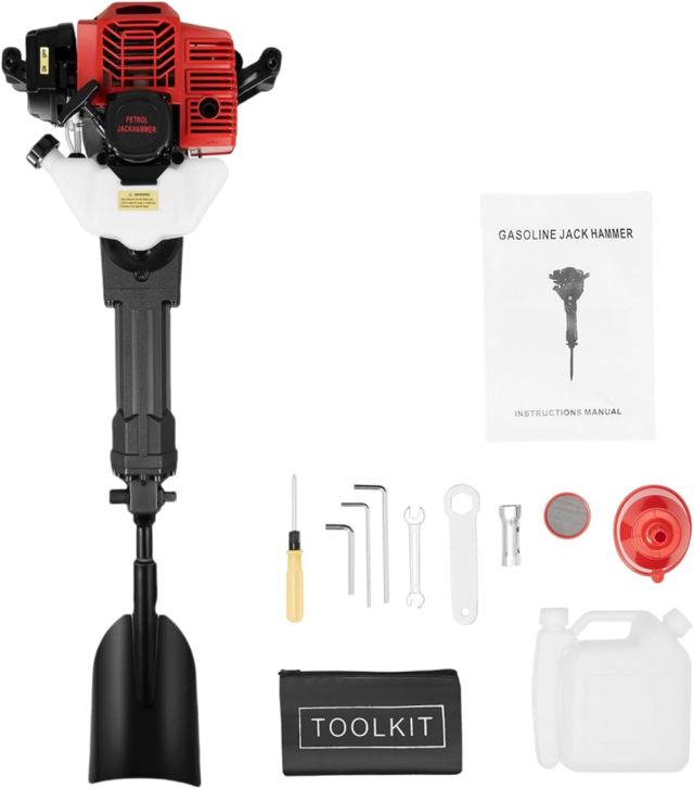 52CC 2-Temps Démolisseur Manuel à Essence Portable Pelle de Jardin Pelle d’Arbre Pelle de Jardin pour la Plantation de Jeunes Arbres en Forêt, Supports de Vigne, Plantation de Légumes