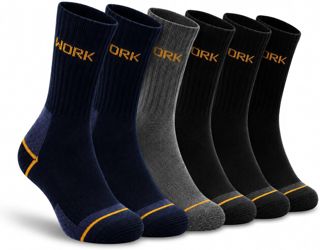 Lucchetti Socks Milano Chaussettes de travail pour homme en coton éponge renforcé de sécurité Noir ou assorti