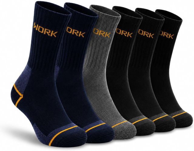 Lucchetti Socks Milano Chaussettes de travail pour homme en coton éponge renforcé de sécurité Noir ou assorti