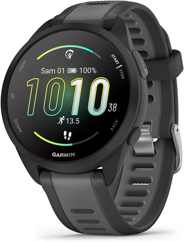 Garmin Forerunner 165, Montre GPS connectée de Running, Noir/Gris, 43mm