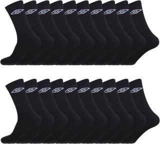 Chaussettes Homme & Femme 43-46, Coton Lot de 20, Noir NR