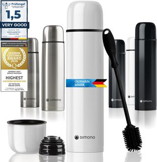 Dimono® Bouteille Isotherme Café 1L - Inox, Anti-Fuite, Lave-Vaisselle