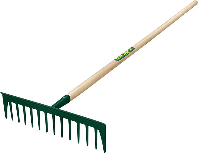 LEBORGNE - Râteau Duopro 14 Dents Droites Manche Bois Certifié PEFC 100% - Outillage de Jardin - Râteaux - Pour Ratissage, Nivelage, Épandage - Professionnels BTP et Jardinage