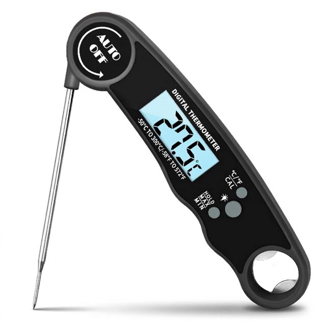 Thermomètre à viande numérique - Thermomètre précis et thermomètre de cuisson avec lecture instantanée - Thermomètre étanche pour barbecue, steak, rôti et cuisine