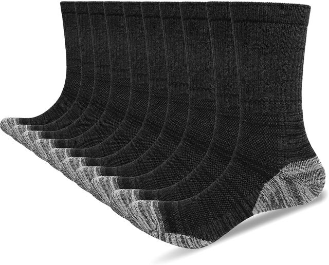 PUTUO Chaussettes de Travail Homme en Coton: Chaussettes Homme Respirantes pour Sport Work Running – Epaisses et Sans Couture 5 Paires