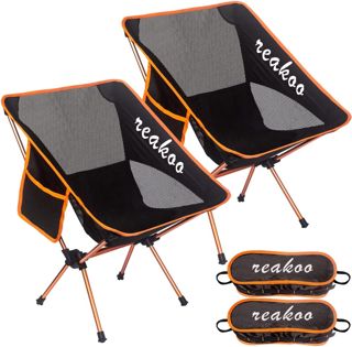 reakoo Chaises de Camping Pliantes Portable Lot de 2, Compacte Ultra Légère et Portable Chaise Pliante Camping, avec Sac de Transport pour l'extérieur, Plage, Pêche, Pique-Nique