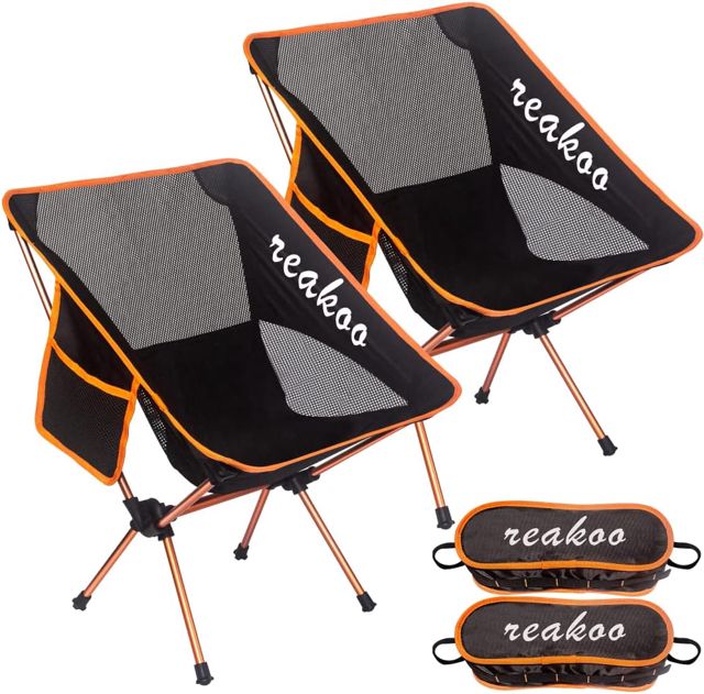 reakoo Chaises de Camping Pliantes Portable Lot de 2, Compacte Ultra Légère et Portable Chaise Pliante Camping, avec Sac de Transport pour l'extérieur, Plage, Pêche, Pique-Nique