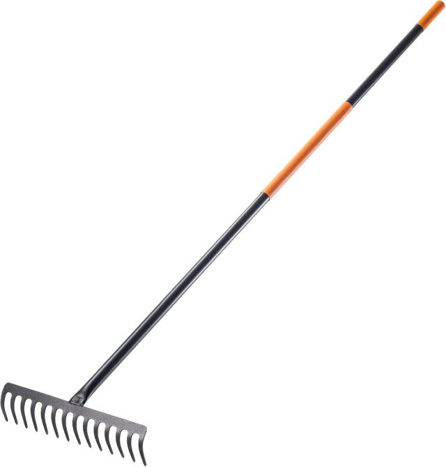 KADAX râteau, râteau de Jardin en métal, râteau Large avec Manche métallique de 154,5 cm, Outil de Jardin pour désherber, fertiliser, râteau de Jardin pour Le Gazon et Les Feuilles