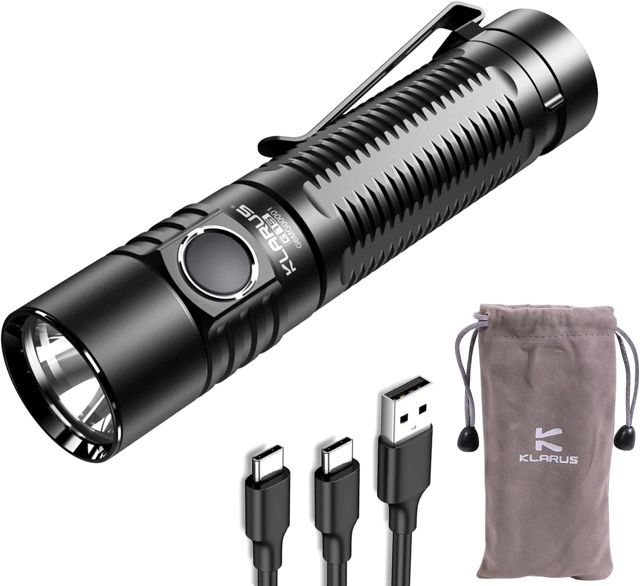 klarus G15 4200 Lampe de Poche Led Ultra Puissante Rechargeable, Lampe Torche,Compacte EDC Interrupteur Latéral Torche avec 5000mAh Batterie + sac en tissu
