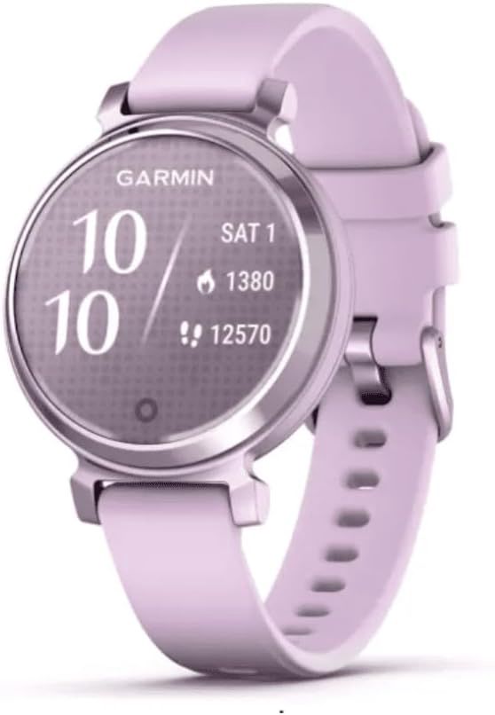 Garmin Lily 2 - Petite Montre connectée et élégante - Cream Gold avec Bracelet Silicone Blanc Coco