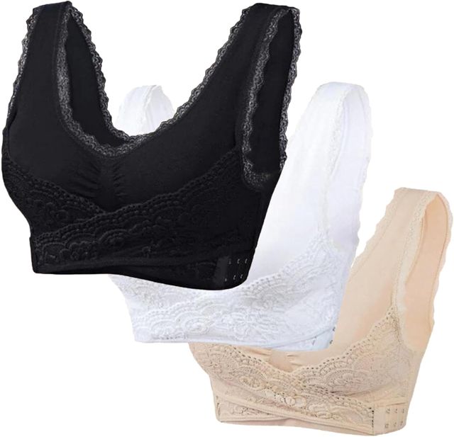 Luadnysin Lingerie Soutien Gorge Adhesif Push Up Dos Nageur Ouverture Devant sans Bretelles Forte Poitrine Coton Grande Taille Armature Bretelle Transparente avec