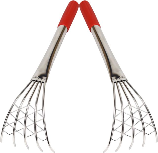 2 Pièces Râteau à Griffes pour Coquillages en Acier Inoxydable