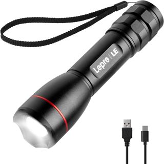Lepro Lampe Torche Rechargeable 1000lm Zoomable 5 Modes D’éclairage