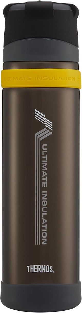 Thermos Bouteille isotherme réutilisable en acier inoxydable pour boissons chaudes ou froides, bouteille d'eau scellée sous vide avec couvercle anti-fuite, 900 ml, noir mat
