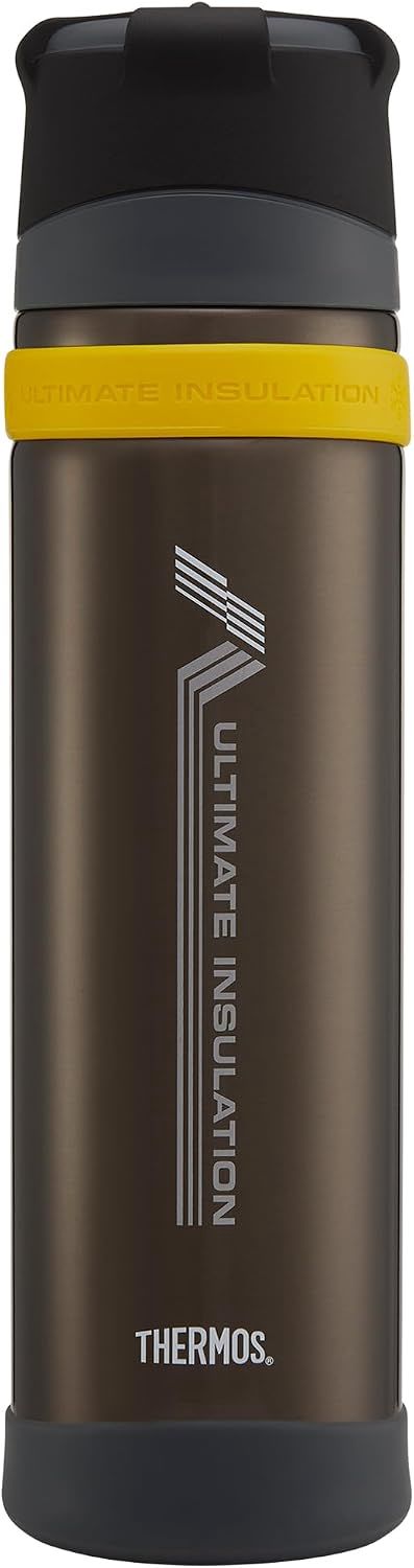 Thermos Bouteille isotherme réutilisable en acier inoxydable pour boissons chaudes ou froides, bouteille d'eau scellée sous vide avec couvercle anti-fuite, 900 ml, noir mat