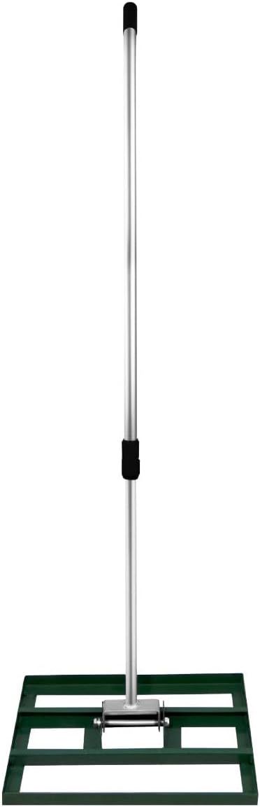Râteau de Nivellement de Pelouse en Acier Inoxydable Orange 50 cm Largeur -Parfait pour Mettre à Plat : Cour de Golf,terrains de Sports Jardin,Aménagement Extérieur - Manche Extensible Jusqu'à 190cm