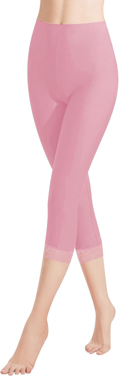 Libella Legging 3/4 Femmes Pantalon de Sport Taille Haute Legging Femme avec Dentelle en Coton Leggings pour Femmes 7/8 Femme Leggings Pantalon Capri Yoga Fitness Pantalon S-XXL