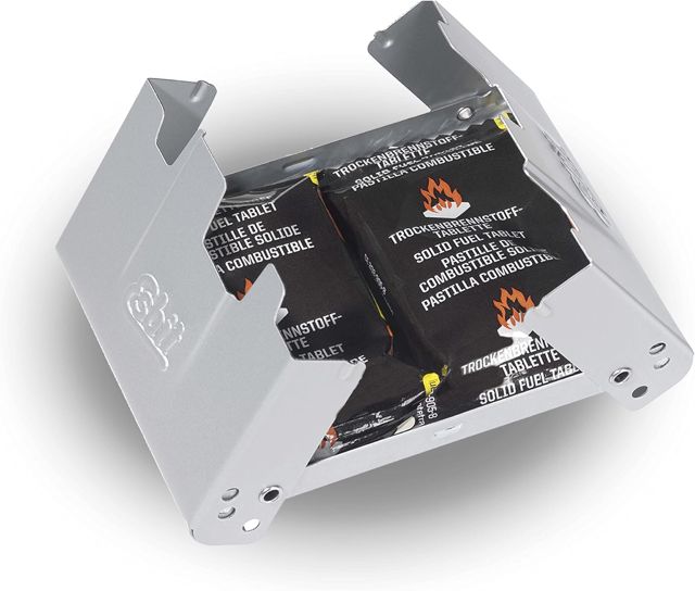Esbit Réchaud de poche avec pare-vent – Réchaud avec combustible sec Esbit 2 x 27 g – Réchaud de camping