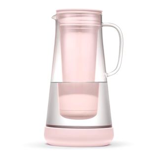 LifeStraw Home – Pichet filtre à eau, 7 tasses, verre avec base en silicone, bulle rose, pour une protection quotidienne contre les bactéries, les parasites, les microplastiques, le plomb, le mercure,