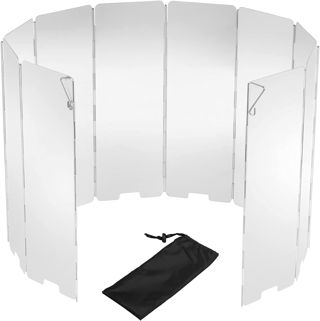 8/10/12/14/16 Plaques Pare-Vent Pliable en Aluminium Pare-Brise pour Rechaud de Camping Plein Air Pare-Brise pour Cuisinière à Gaz