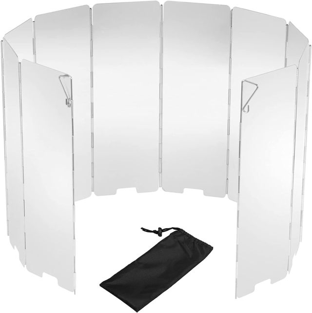 8/10/12/14/16 Plaques Pare-Vent Pliable en Aluminium Pare-Brise pour Rechaud de Camping Plein Air Pare-Brise pour Cuisinière à Gaz