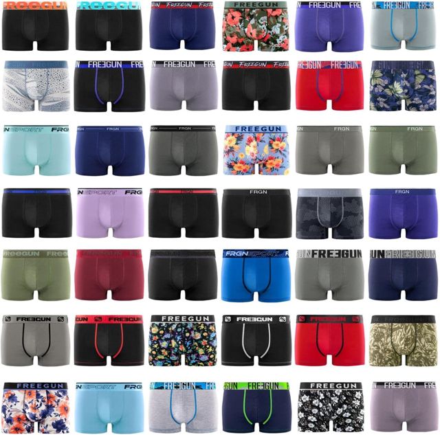 Pack Surprise Calecon Boxer Homme Coton, Modèle Aléatoire, Ultra-Doux, Anti-Irritation et Confortable (Lot de 5)