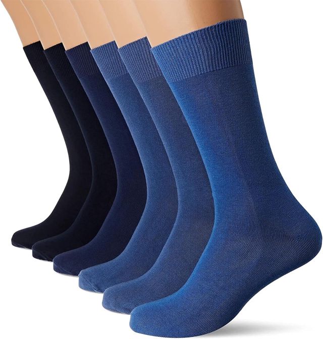 FM London Chaussettes Hommes 6-Pack avec technologie de protection contre les odeurs HyFresh | 6-11 UK, Options de couleurs, Chaussettes habillées Soft 24hr