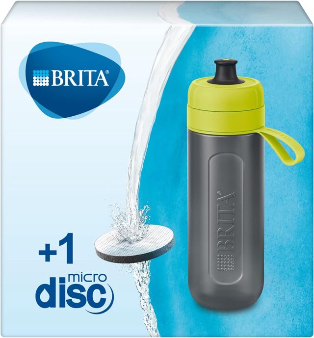 BRITA gourde filtrante Active Bleu foncé (0,6 L), 2 filtres MicroDisc
