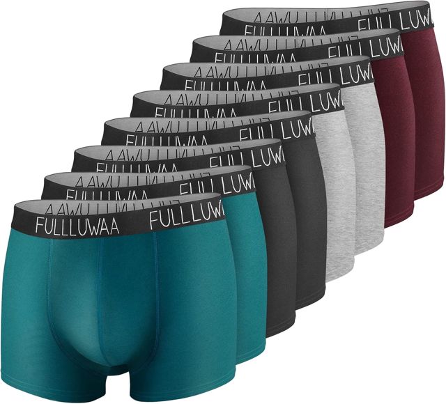 Fullluwaa Boxer Homme Coton Lot de 8, Doux Confortable, Ceinture Élastique