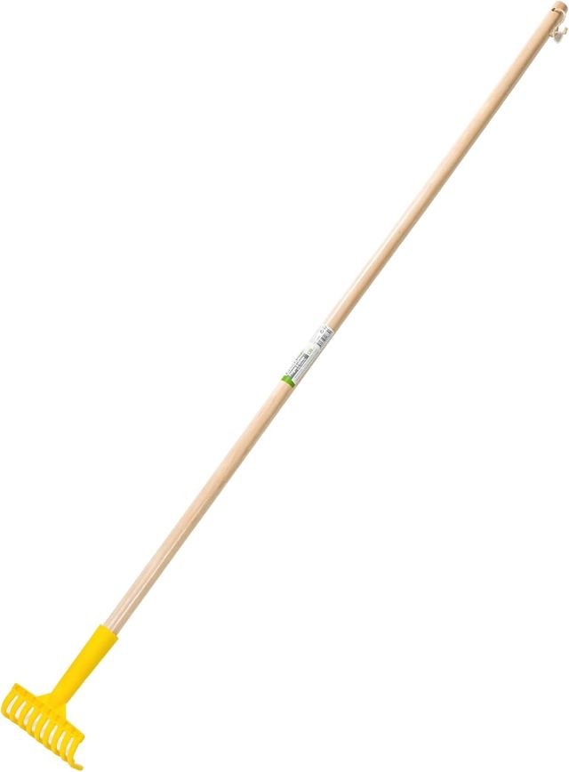WERKA PRO Peigne à Olives avec Manche en Bois 130 cm 9 Dents Jaune