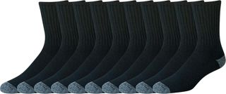 Amazon Essentials Homme Chaussettes de Sport Mi-Mollet Confortables et Durables en Coton, Semi-Rembourrées, Lot de 10