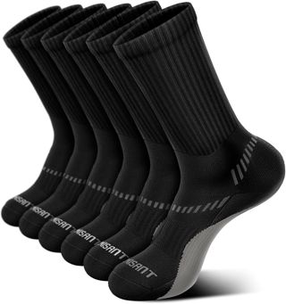 BULLIANT Chaussettes Homme Sport Lot De 6, Chaussette Antidérapante Foot Soquettes Homme Sportswear Vetement,Semelle Entièrement Coussinée