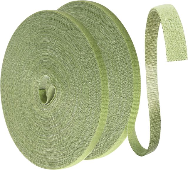 Yoosso 50m Attaches de Jardin pour Plantes, 10mm Vert Gazon Liens de Plantes Bande de Fixation Réutilisable Attache Auto Agrippante Résistant Aux Intempéries pour Plantes (25m/Rouleau)