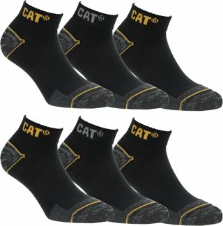 Caterpillar 6/12 Paires Chaussettes Travail Sneaker Hommes Prévention des Accidents Talon et Pointe Renforcées Coton