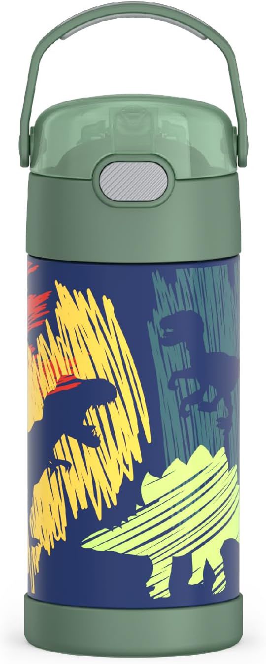 THERMOS FUNTAINER Bouteille isotherme en acier inoxydable avec paille pour enfants, 355 ml, bleu