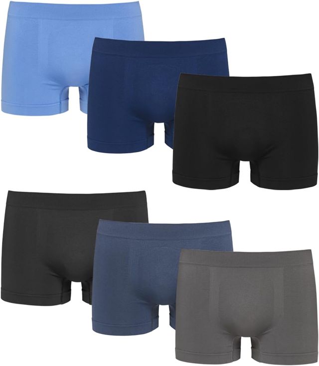 Lot de 6 boxers en lycre sans couture invisible pour homme