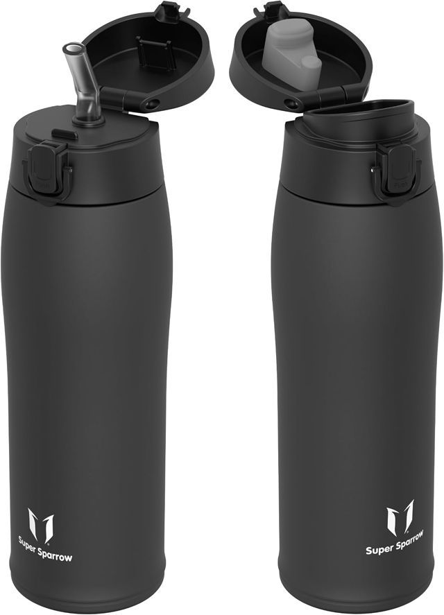 Sparrow Gourde Isotherme 750ml - Bouteille Isotherme - 2 Couvercles