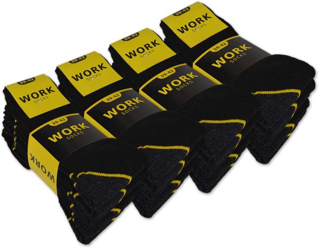 sockenkauf24 Chaussettes de Travail Homme WORK (Lot de 10 ou 20 Paires)