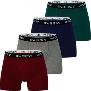 INNERSY Calecon Homme Coton Stretch Boxer Avec Ouverture Confort Lot de 4