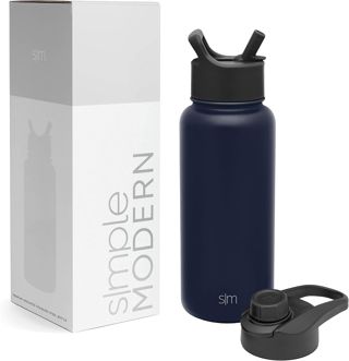 Simple Modern Botella de Agua con Pajita et Couvercle à Boire d'un Coup | Bouteille Thermos Isolée en Acier Inoxydable pour Sports et Gymnase | Summit Collection | 950ml | Deep Ocean
