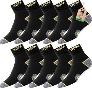 Quarter Chaussettes de Travail Homme - 10 Paires, Socquettes Classiques avec Talons et Pointes Renforcés, Confortables et Respirantes, Semelle Rembourrée, Durables，WORK socks