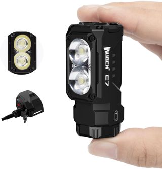 WUBEN E7 EDC Lampe de poche rechargeable 1800 lumens, petite lampe de poche super lumineuse, 6 modes, lampe torche étanche IP68 intégrée pour les urgences, le camping
