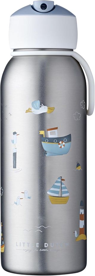 Mepal - Bouteille Isotherme Flip-up Campus Little Dutch - Gourde Thermos pour Enfants - Bouteille en Acier Inoxydable - 4 Heures Chaudes et 12 Heures Froides - 350 ml - Flowers & Butterflies